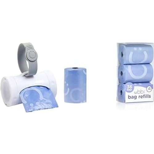 Ubbi Retractable On the Go 12 Lavender Scented Diaper Bag Dispenser with 36 Refill Bags Baby Travel Accessory