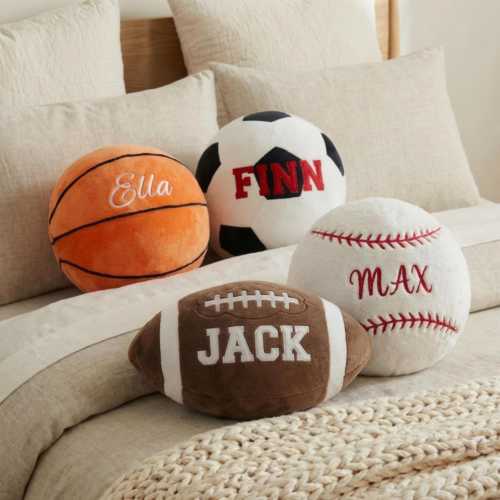 Personalized Sports Pillow, Custom Name Basketball Decor, Soccer lover gift, Football bedroom pillow, Baseball Cushion, Sport theme nursery