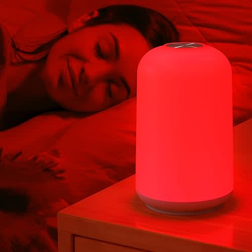 670nm Red Light Night Light for Sleep with Timer, Rechargeable, Dimmable, Sleep Aid Lamp Melatonin Promoting Blue Light Blocking for Deeper Sleeping, Meditation, Yoga, Relaxation