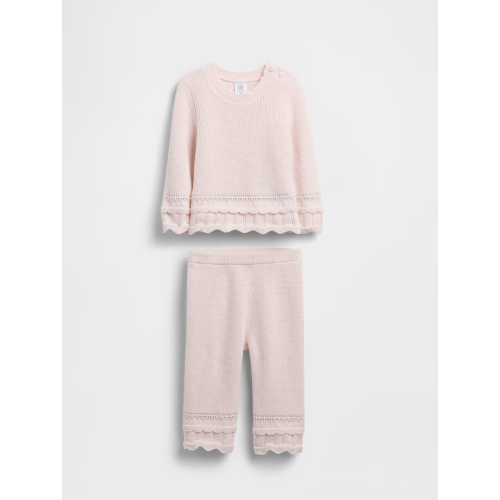 Baby Scalloped Sweater Outfit Set