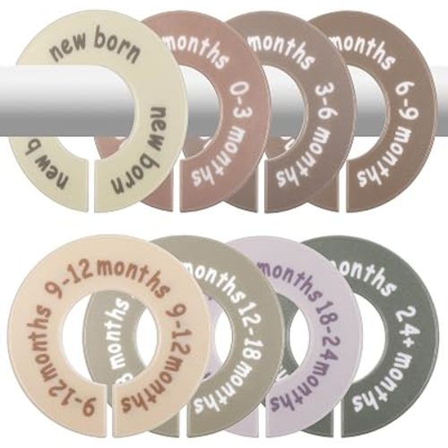 8 Pcs Baby Closet Dividers, Double-Sided Clothes Organizer for 0-24 Months