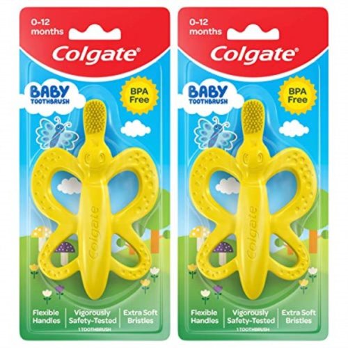 Colgate Baby Toothbrush and Teether, Bpa Free, 2 Count
