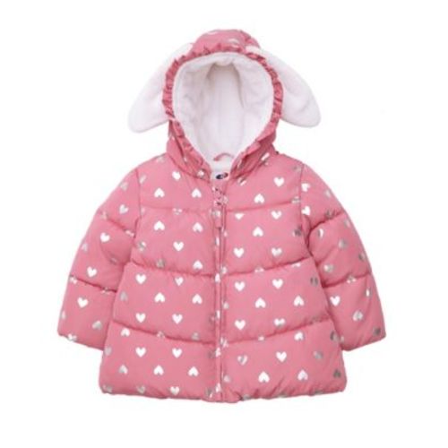 Baby Girls Soft Fleece Lined Puffer Jacket Winter Coat