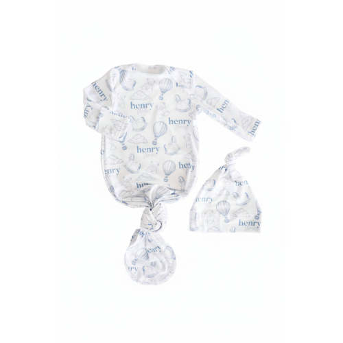 Up In The Clouds Personalized Newborn Baby Knot Gown