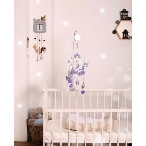 Baby mobile Unicorns Horse. Butterflies baby mobile. Lavender purple mobile. Baby Crib Minimalist mobile. Pastel mobile. Baby shower gift.