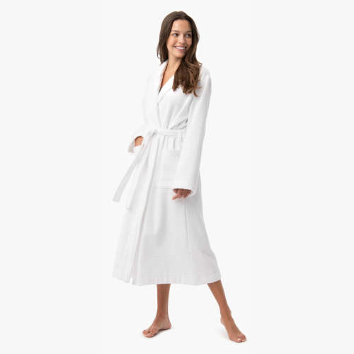 Organic Waffle Robe - White · Under The Canopy
