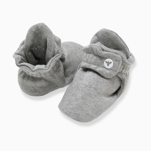 Burt's Bees Baby Organic Cotton Booties - Heather Grey, 0-3 M