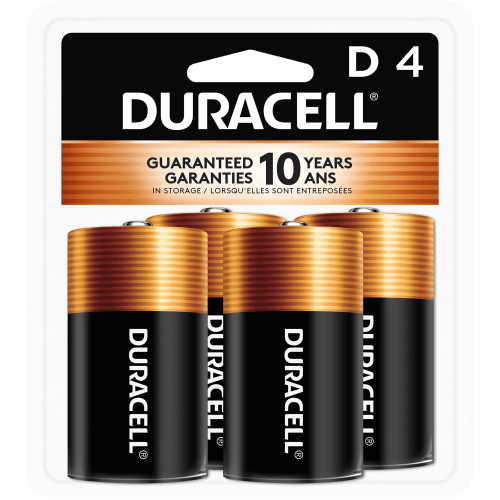 Duracell, D Alkaline Batteries, 4pk, Reliable Long-Lasting Power