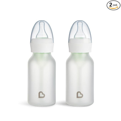 Munchkin Bond Silicone Coated Glass Baby Bottles - 4 Ounce, 2 Pack
