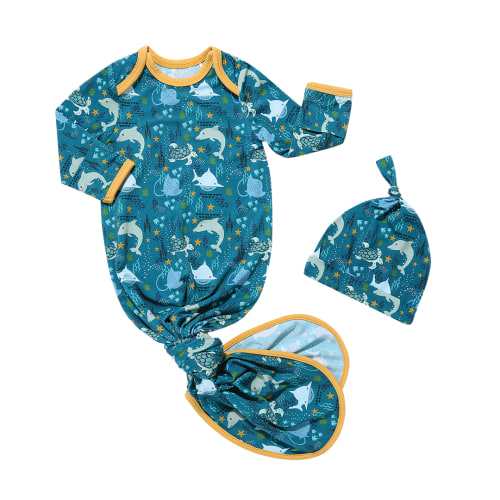 Ocean Friends Newborn Gift Set - Bamboo Baby Gown and Hat – Emerson and Friends