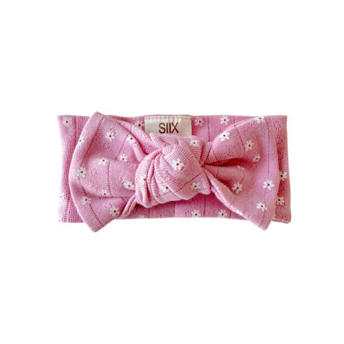 Pink Flower / Organic Pointelle Bow