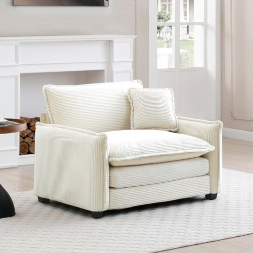 Latitude Run® Comfortable Single Deep Seat Sofa With One Pillow, Suitable For Living Room And Bedroom, Club Multiple Occasions & Reviews | Wayfair