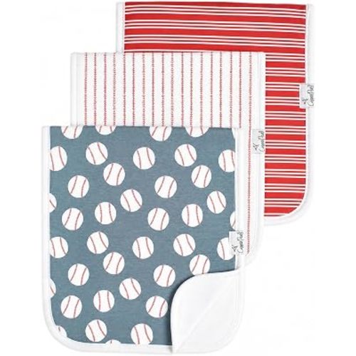 Copper Pearl Premium Baby Burp Cloths - 3-Pack Large Cotton Burp Cloths, Extra Soft Spit Up Rags with 3 Absorbent Layers, Perfect for Baby Boy and Baby Girl Gifts