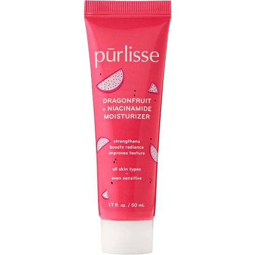 pürlisse Dragonfruit + Niacinamide Hydrating Face Moisturizer - Face Moisturizer for Radiance & Improved Texture - Strengthens Skin Barrier, Reduces Blemishes & Fights Signs of Aging (1.7 Fl oz)