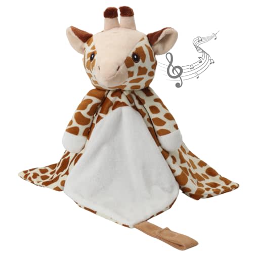 Love By Emi - White Noise Lullaby Baby Sleep Soother Lovey - Plush Baby Sleep Aid Animal Toy - Lullaby Sound Machine & Pacifier Clip - Stuffed Animal with Heartbeat - Giraffe Security Blanket