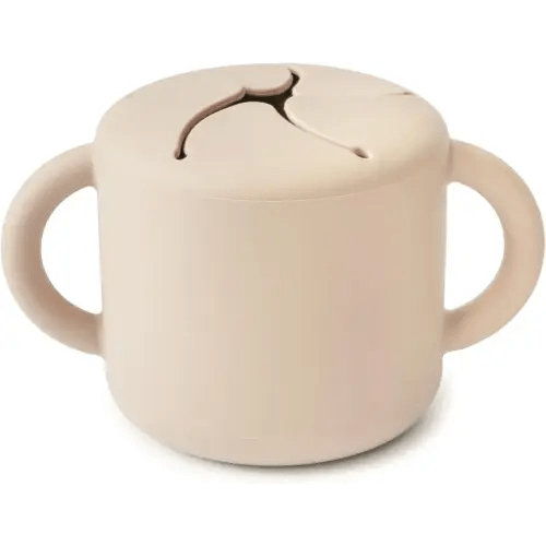 mushie Silicone Snack Cup | Spill Proof Food Container for Toddler and Baby (Shifting Sand)