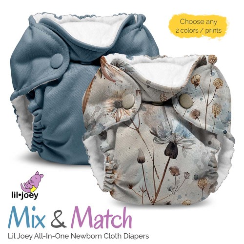 *Mix & Match* Lil Joey Newborn AIO Cloth Diaper - colors and prints!