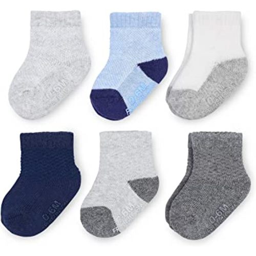 Fruit of the Loom All Weather Baby & Toddler Socks - Cotton Crew Socks with Grips for Boys, Girls and Unisex