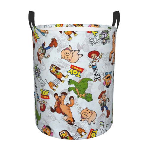 Circular Hamper with Handles, Toy Story Laundry Basket Dirty Clothes Storage Basket For Home Bathroom Medium