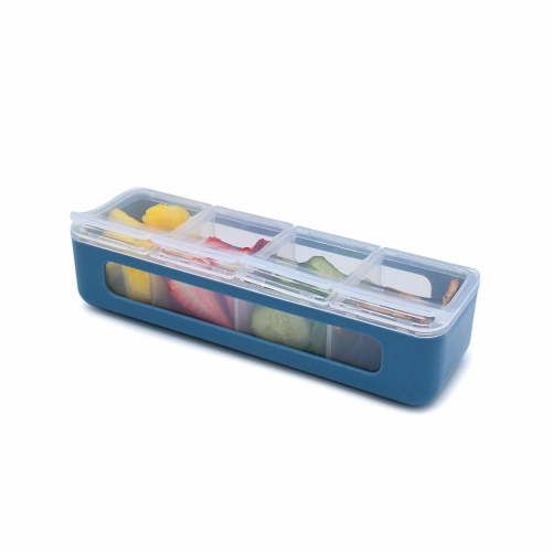 melii Snackle Box – 4 Compartment Snack Container with Lids, BPA-Free Food Storage for Kids & Adults, Travel & Crafts - Slate