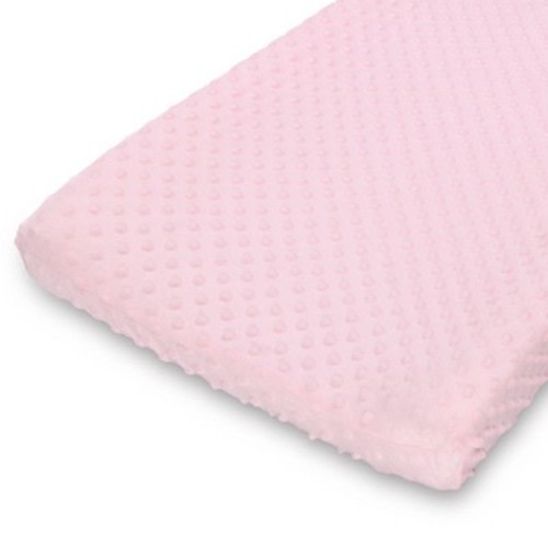 The Peanut Shell Minky Dot Solid Changing Pad Covers - Pink/White 2pk