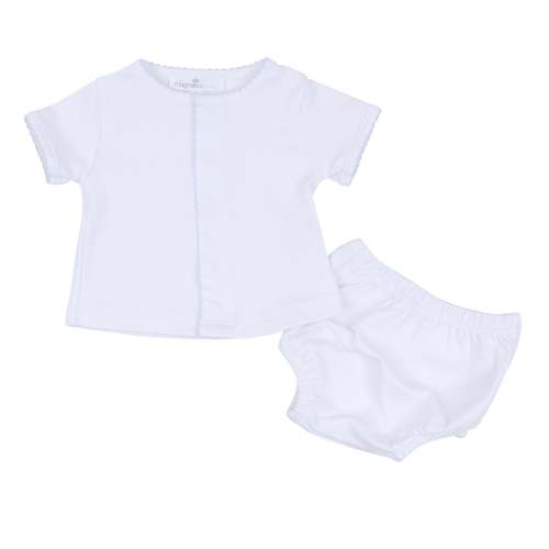 Solid Essentials Diaper Cover Set - White Light Blue