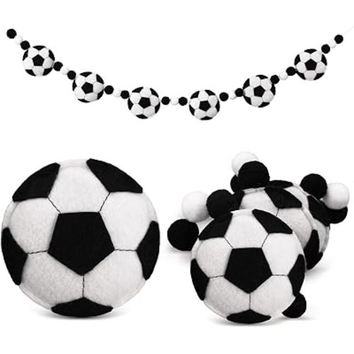 Moukeren 8.2 ft Soccer Party Decorations Soccer Felt Garland Banner