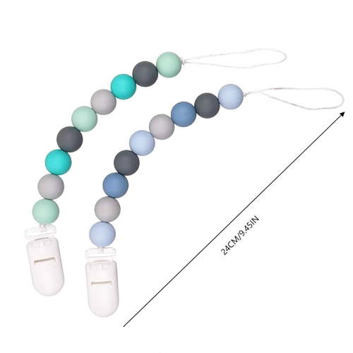 2 Pcs Pacifier Clips, Silicone Holder for Baby’S Binky & Teething Toys, Neutral Baby Paci Clips Boys & Girls, Binky Clips Pacifier Straps Chain for Toys Teethers