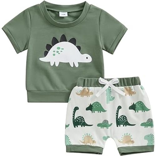 Kupretty Baby Boy Clothes Toddler Summer Outfit Short Sleeve T-Shirt Tee Tops Joggers Casual Shorts 2Pcs Clothing Set