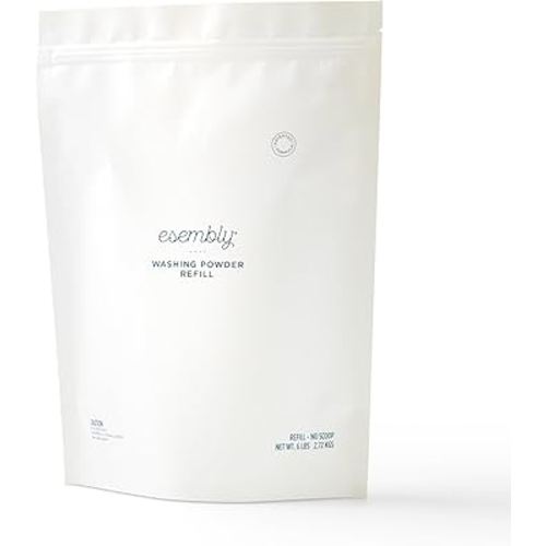 Esembly Laundry Washing Powder – HE Mineral Based Detergent for All Household Laundry and Cloth Diapers – Patented, Fragrance-Free, EWG Verified, Earth-Friendly, (6lb Refill Bag No Scoop)