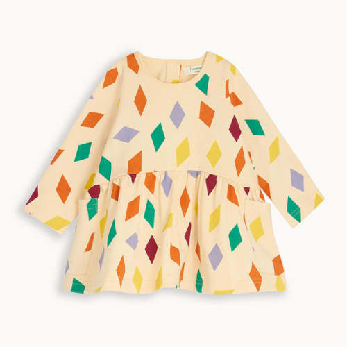 Cora - Diamonds Dress 6-12 months / Rainbow / 100% Gots Organic Cotton