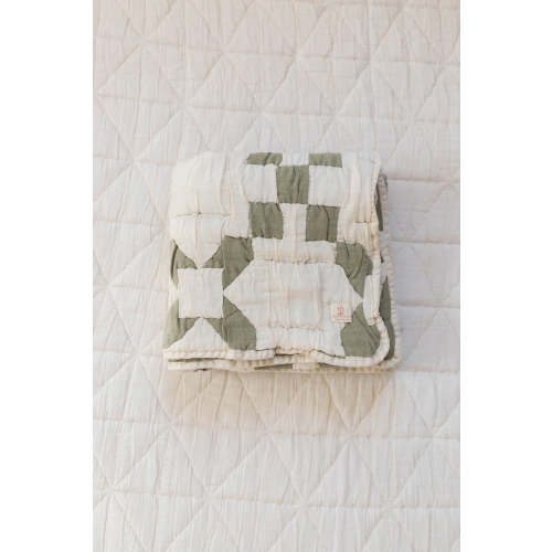 Pine + Pear co. Cottage Patchwork Quilt - Basil - New Grain - Cottage Patchwork Quilt - Basil - New Grain
