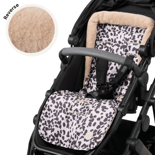 Reversible Pram Liner - Leopard/Faux Fur