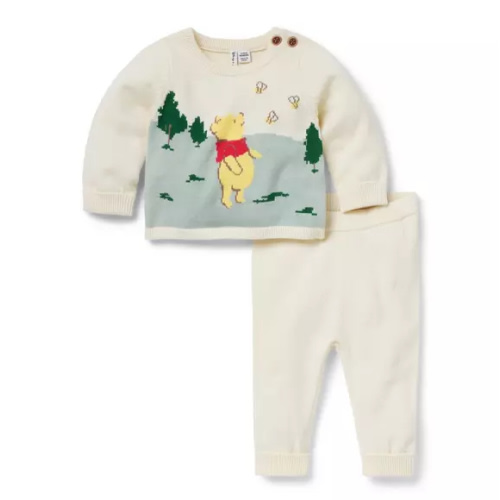 Baby Jet Ivory Disney Winnie The Pooh Baby Matching Sweater Set by Janie and Jack