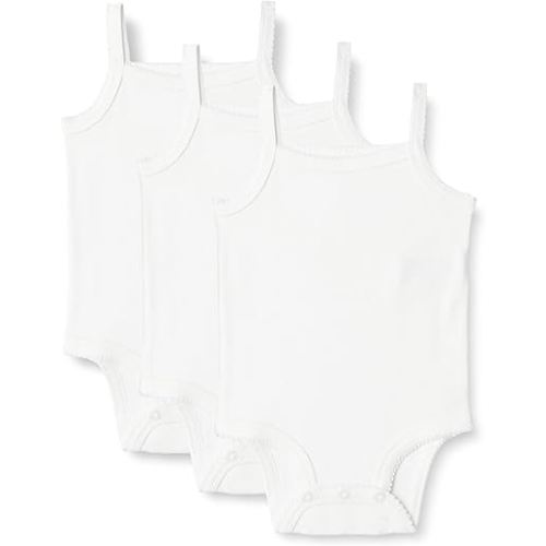 Amazon Essentials Baby Girls' Cotton Sleeveless Bodysuits, Baby Clothes, Pack of 3