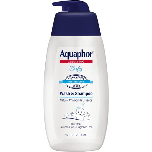 Aquaphor Baby Wash and Shampoo, 16.9 fl. oz. (Pack of 1) | pump | mild, tear-free | sensitive skin