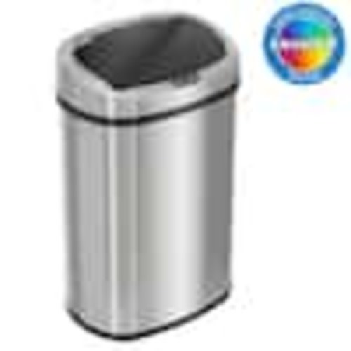 iTouchless 13 Gal. / 49 Liter Stainless Steel Household Metal Trash Can with Sensor Lid and Odor Filter ITOS13B