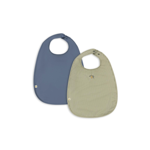 Konges Sløjd 2 Pack Dinner Bib - Tea Stripe/Flint Stone