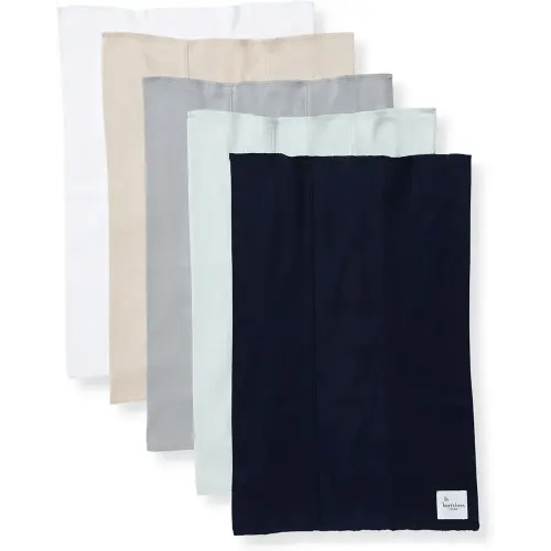 Burts Bees Baby Infant Burp Cloths, 100% Organic Cotton Extra Absorbent Soft Fabric Drool Cloths, 5-Pack Newborn Must-Have Essential Large Burping Cloths, One Size 17 x 11.75 Inches