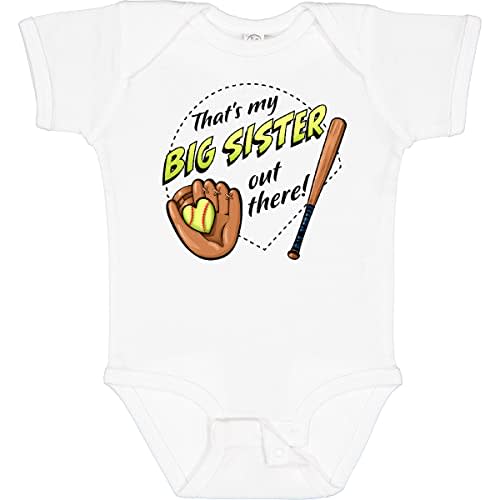 inktastic That's My Big SIster Out There- Softball Baby Bodysuit