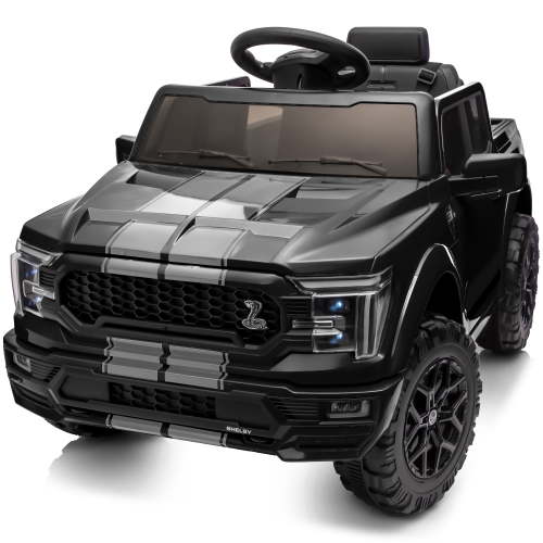 Hikiddo Electric Car for Kids, Licensed Ford-Shelby F-150 12V Ride on Truck Toys for Toddlers w/ Remote, 2-Hour Drive Time - Black