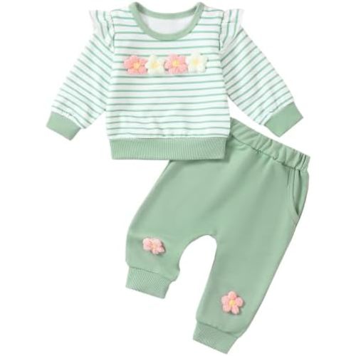Jecson Baby Girl Clothes Toddler Sweatsuit Infant Girls Outfits Set 0-3Y