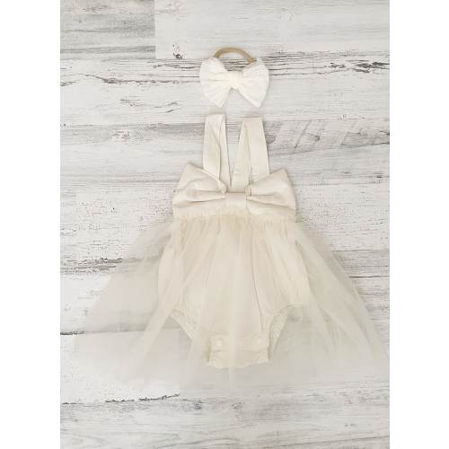 Baby girl ivory or pink boho ballet tutu dress romper,summer sitter outfit,1st birthday tutu dress, tulle romper,baby girl clothes outfit