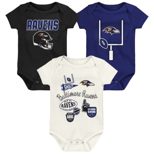 Baltimore Ravens Littlest Player Three-Piece Bodysuit Set (3-6 months)