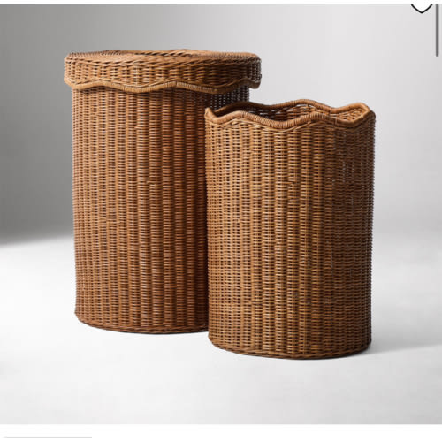 Scallop Rattan Hampers (Set of 2)
