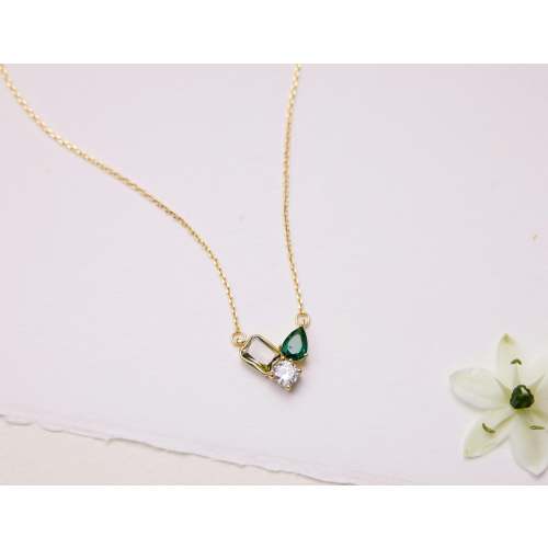 Personalized 3 Birthstone Necklace