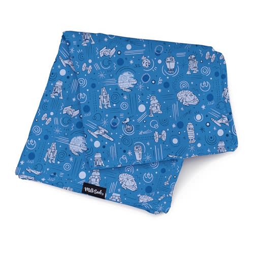 Milk Snob Star Wars Baby Boy and Girl Swaddle Blanket, Soft Receiving, Security Bed and Play Blanket, Toddler and Infant Baby Bedding Registry and Shower Gifts (Daring Droids) 34 * 34 inches