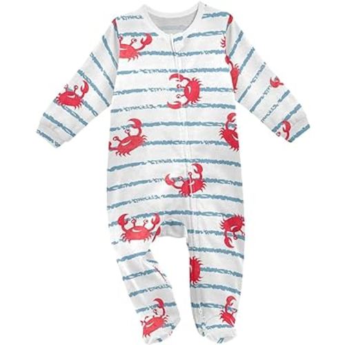 Bug Flowers Cockroach Baby One-Piece Footies Long Sleeve Rompers Pajamas Zip Front Pjs for Boys Girls kids 3M