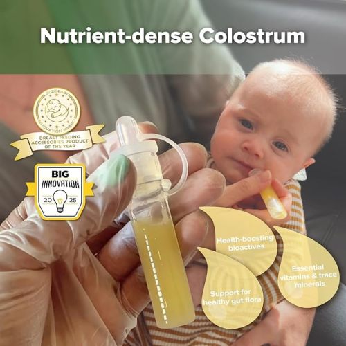 haakaa Colostrum Collector Syringes for Breastmilk Collector for Breastfeeding Moms to Collect Store and Feed Colostrum, 0.1oz/4ml, 2pcs