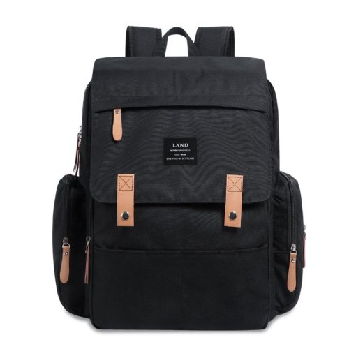 Land Waterproof Backpack Diaper Bag with Padded Backpack Straps Large Capacity Maternity Travel Nappy Bags Black